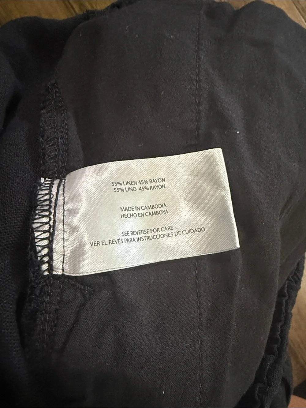 Gap Women's Linen Blend Pull-On Pant Size L Black